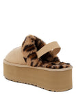 Kutchu Leopard Faux Fur Platform Classic Slingback Shoes- 2 Colors