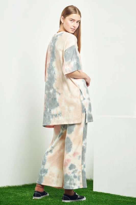 PLUS SIZE BRUSHED RIB TIE DYE SET- 2 COLORS
