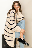 Made for Style Oversized Striped Sweater Cardigan- 2 Colors