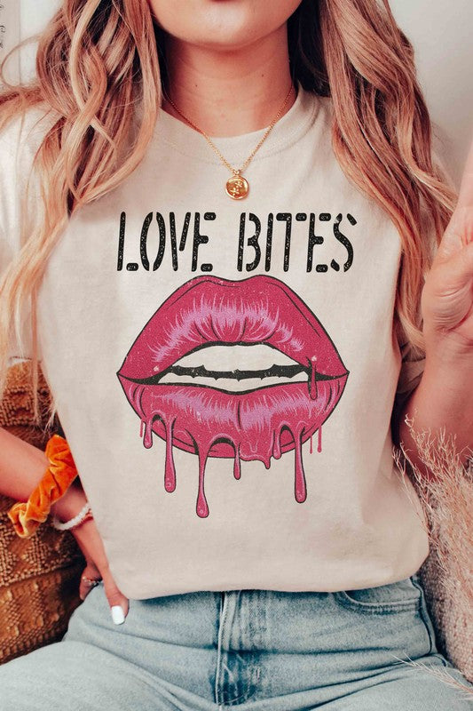 LOVE BITES LIPS Graphic T-Shirt-5 Colors