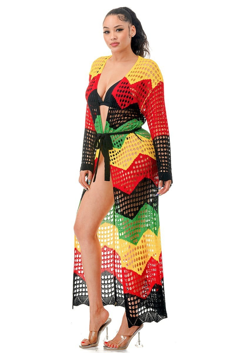 Rasta Reggae Jamaican Long Cardigan/Kimono