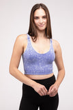 Washed Ribbed Cropped V-Neck Tank Top-4 Colors