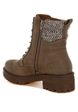 Mahisha Knitted Collar Zip-Up Hiker Boots- 3 Colors