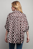 LIGHT SATIN PRINT BUTTON DOWN SHIRT-2 COLORS