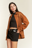 FAUX FUR AND SUEDE JACKET -OLIVE OR CAMEL