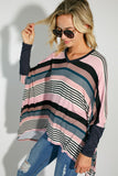 MULTI ENGINEERING STRIPE PRINT JERSEY OVERSIZE BOX- 2 COLORS