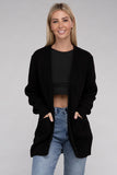 Low Gauge Waffle Open Cardigan Sweater-4 Colors