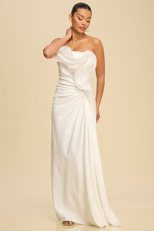 Sculptural Wave Dress- White