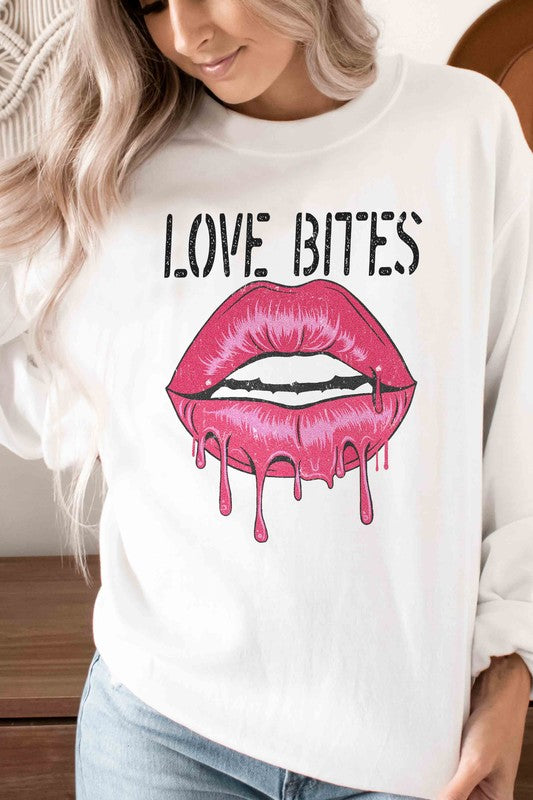 LOVE BITES LIPS Graphic Sweatshirt-4 Colors