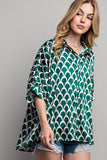 LIGHT SATIN PRINT BUTTON DOWN SHIRT-2 COLORS