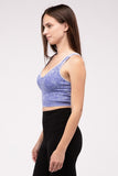 Washed Ribbed Cropped V-Neck Tank Top-4 Colors