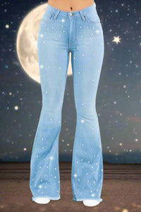 Vegas Glam Bell Bottom Light Wash- Inseam 32