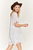 Ruffled Neck Tiered Mini Dress -2 Colors