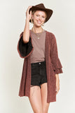 Plus Size Glitter Bell Sleeve Kimono Style Cardigan