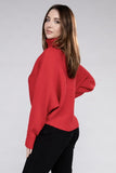 Viscose Dolman Sleeve Turtleneck Sweater Top- 5 Colors