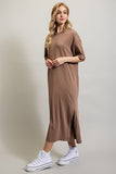 VENTED HEAVY COTTON WASHED DRESS-2 COLORS