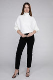 Viscose Dolman Sleeve Turtleneck Sweater Top- 5 Colors