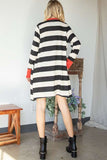PLUS SIZE OPEN FRONT STRIPED DRAPED CARDIGAN- 3 COLORS