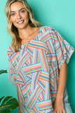 MULTI GEO PRINT WOVEN KIMONO TOP-2 COLORS