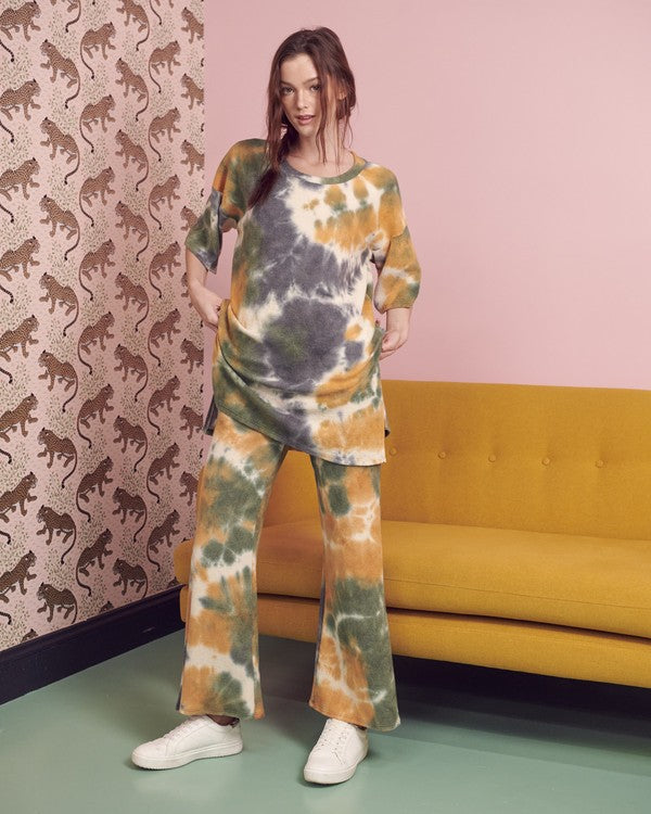 PLUS SIZE BRUSHED RIB TIE DYE SET- 2 COLORS