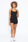 Cross Back Active Romper- 2 Colors