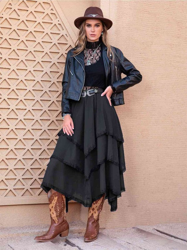 Tasha Tiered Midi Skirt-3 Colors