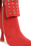 Piccini Stud Embellished Foldover Boots- 3 Colors