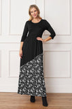 Asymmetrical Leopard Accent Maxi Dress (4 Colors)