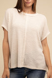 Dolman Short Sleeve Jacquard Sweater Top- 3 Colors