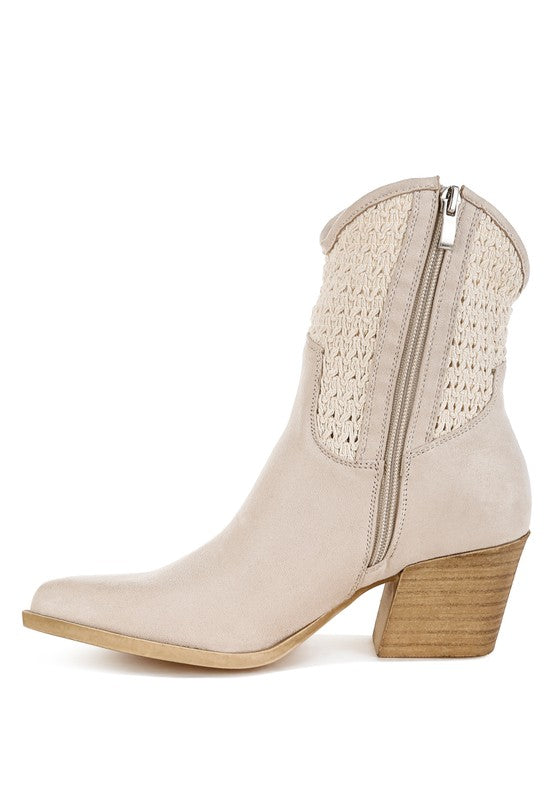 Bimmy Woven Pointy Western Boots- 2 Colors