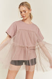 MESH TULLE MIX T-SHIRTS- 2 COLORS