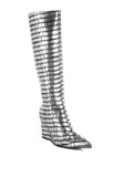 Bass Head Croco Metallic Long Boots