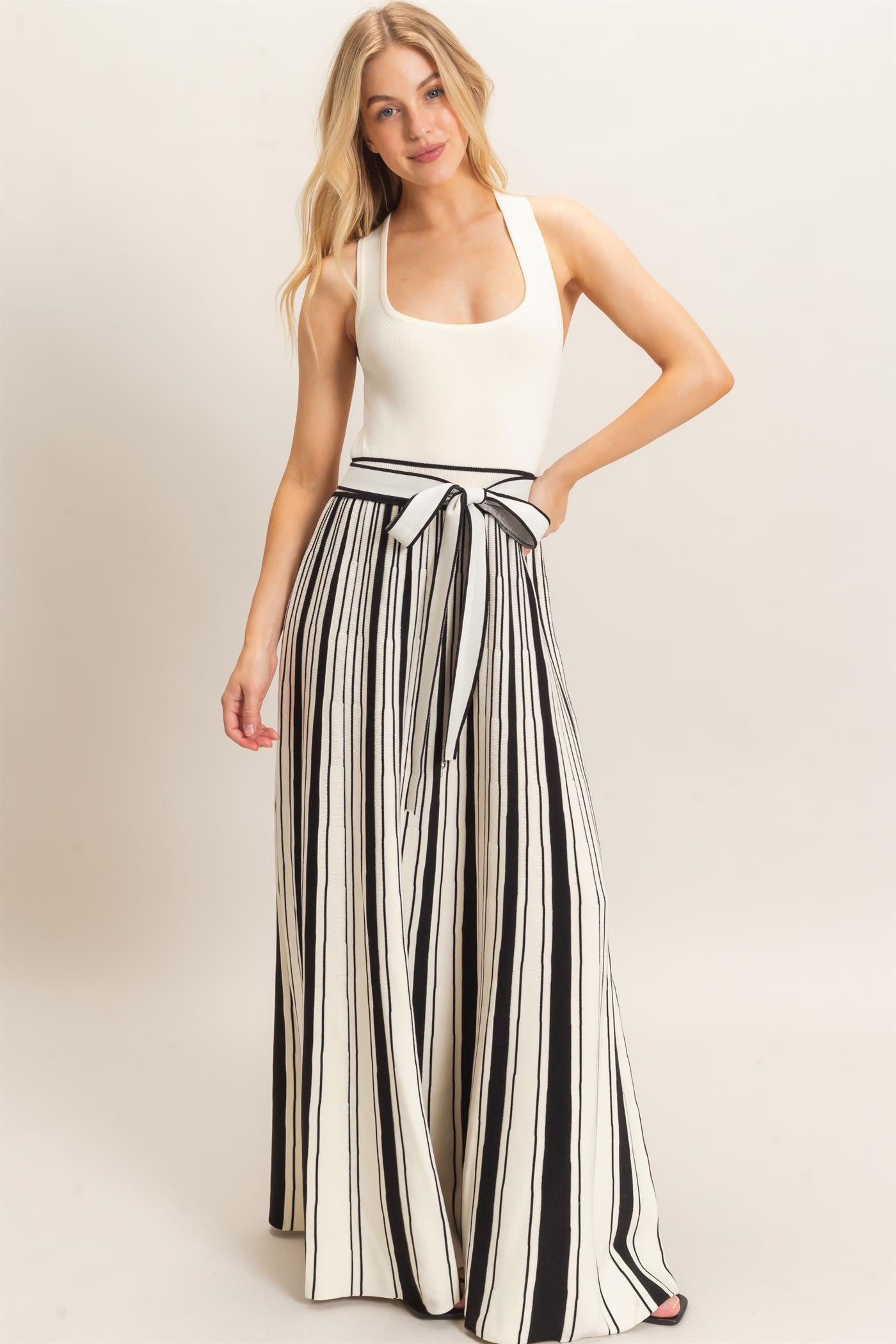 Bella Lines Maxi Dress- White