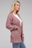 Low Gauge Waffle Open Cardigan Sweater-4 Colors