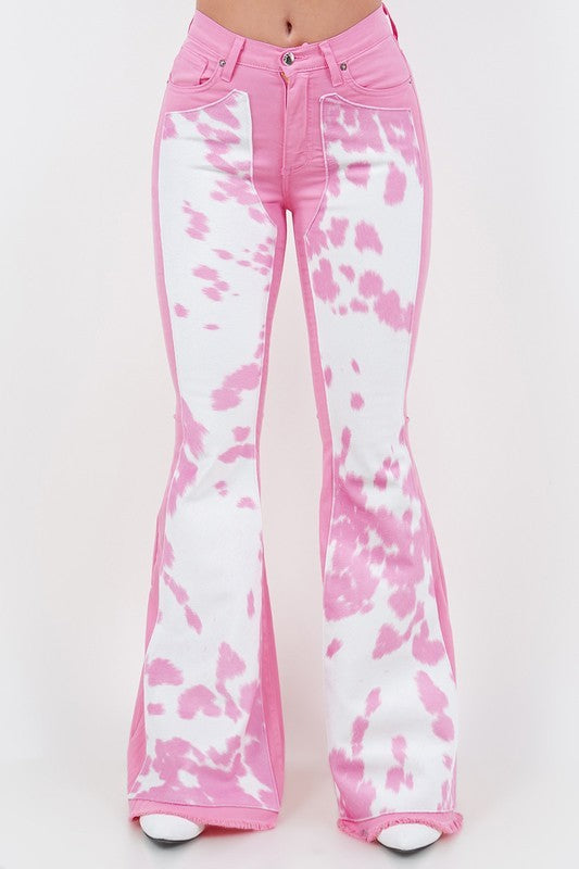 Rodeo Bell Bottom Jean in Pink- Inseam 32