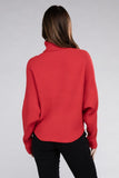 Viscose Dolman Sleeve Turtleneck Sweater Top- 5 Colors