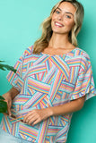 MULTI GEO PRINT WOVEN KIMONO TOP-2 COLORS