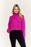 Plus Size Mock Neck Wide Sleeves Top-2 Colors