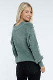 Washed Collared Henley Sweater Top- 6 Colors