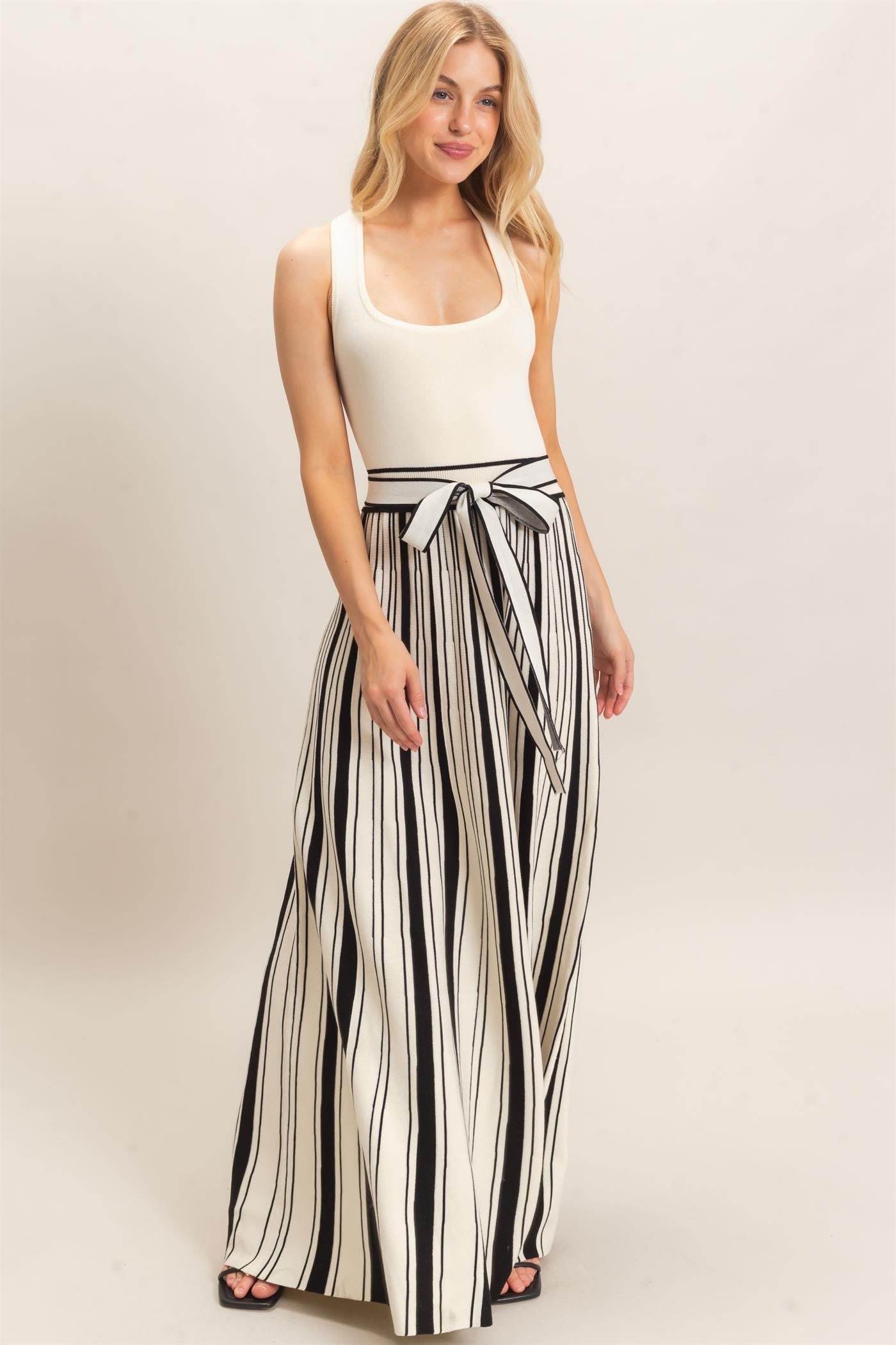 Bella Lines Maxi Dress- White