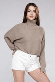 Viscose Dolman Sleeve Turtleneck Sweater Top- 5 Colors