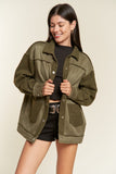 FAUX FUR AND SUEDE JACKET -OLIVE OR CAMEL