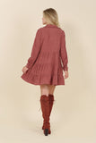 Corduroy Tiered Dress-2 Colors