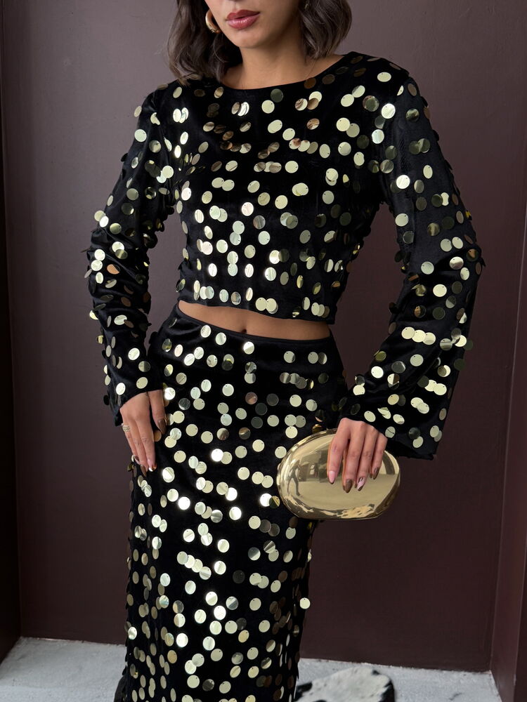 City of Dreams Skirt Set- Gold