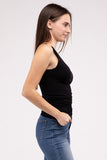 Front & Back 2-Way V-Neck Seamless Tank-3 Colors