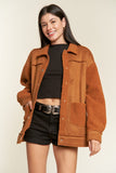 FAUX FUR AND SUEDE JACKET -OLIVE OR CAMEL