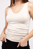 Front & Back 2-Way V-Neck Seamless Tank-3 Colors