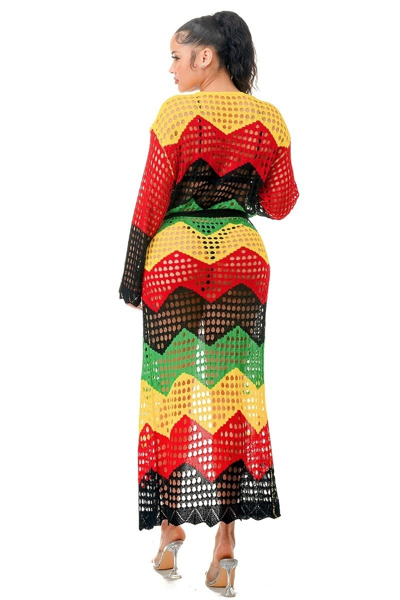 Rasta Reggae Jamaican Long Cardigan/Kimono
