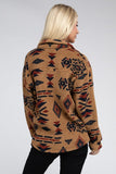 Sherpa Shacket (Shirt Jacket) with Aztec Pattern