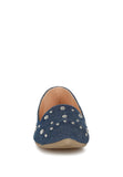 Olesia Stud Embellished Denim Blue Ballet Flats